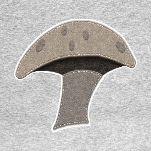 Mushroom | Brown Felt Look With Stitching | Cherie's Art(c)2020 by CheriesArt